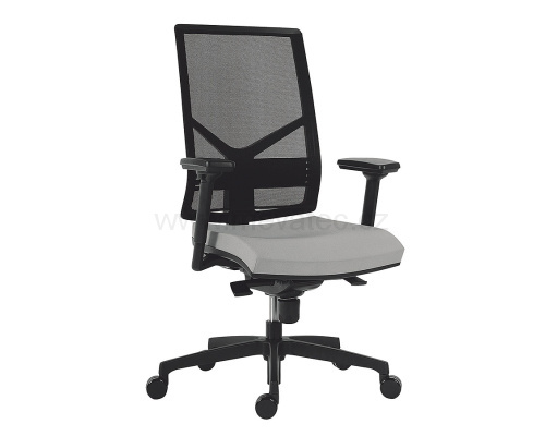 Krzesło biurowe z wysokim oparciem OMNIA czarna bez podłokietników