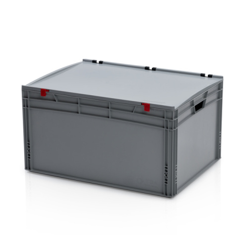 Plastikowe skrzynki EURO 800 x 600 x 435 mm z pokrywą