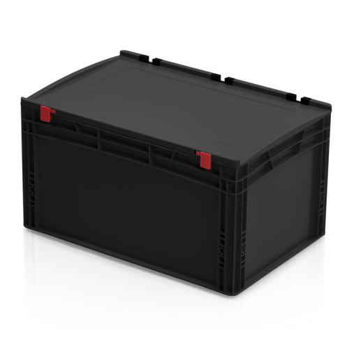 Transporter EURO plastikowy 600x400x335 mm z wiekiem - ESD