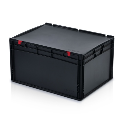 Transporter EURO plastikowy 800x600x435 mm z wiekiem - ESD