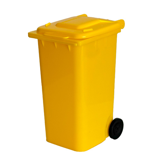 Plastikowy mini kosz reklamowy żółty